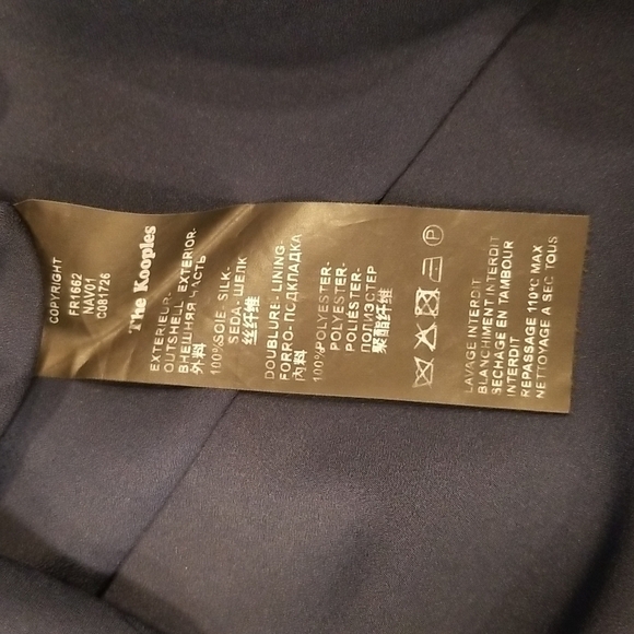 💕THE KOOPLES💕 Blue Bird Print Dress ~ Floral Long Sleeve 100% Silk Crepe Small - Picture 16 of 16